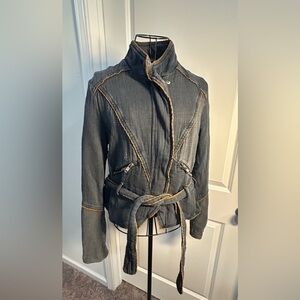 Free‎ People Double Cloth Twill Wrap  Jacket with Tan Accents